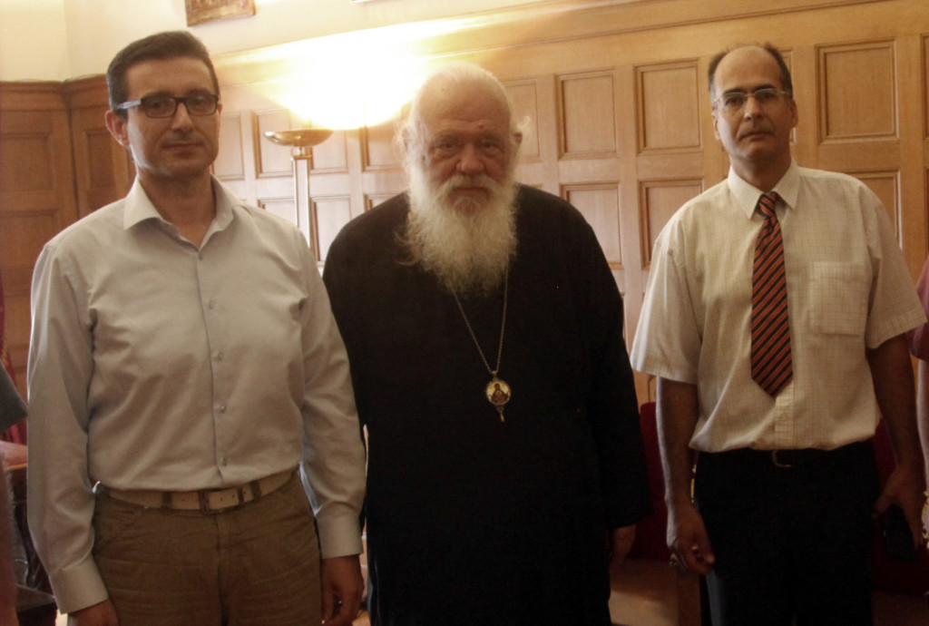 ÓÕÍÁÍÔÇÓÇ ÔÏÕ ÁÑ×ÉÅÐÉÓÊÏÐÏÕ ÉÅÑÙÍÕÌÏÕ ÌÅ ÔÏ ÐÑÏÅÄÑÅÉÏ ÔÇÓ ÐÁÍÅËËÇÍÉÁÓ ÅÍÙÓÇ ÈÅÏËÏÃÙÍ--×ÑÇÓÔÏÓ ÌÐÏÍÇÓ