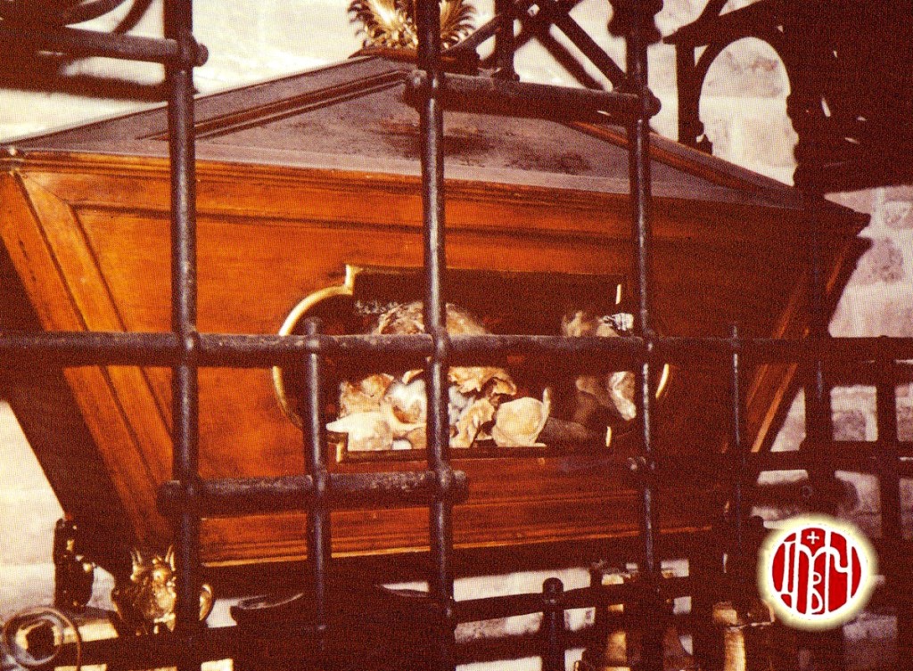 Η λάρνακα με τα ιερά λείψαν του αγίου Δημητρίου στην κρύπτη του Αββαείου του San Lorenzo in Campo (1978) 